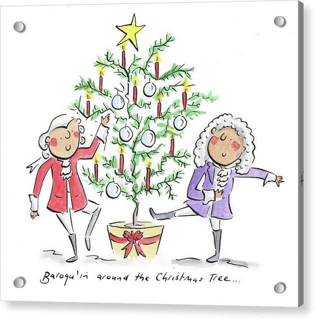 Baroquin around the Christmas Tree - Acrylic Print