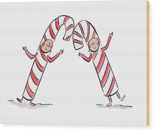 Candy Canes - Wood Print