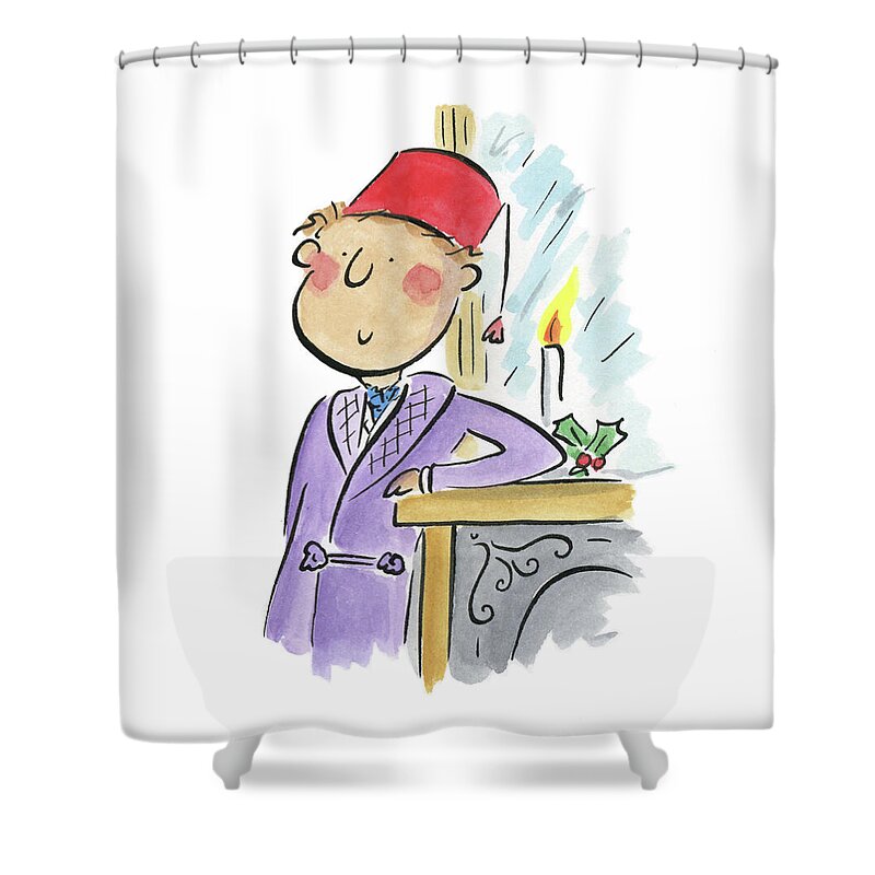 Christmas Fireplace - Shower Curtain