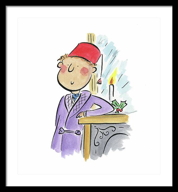 Christmas Fireplace - Framed Print