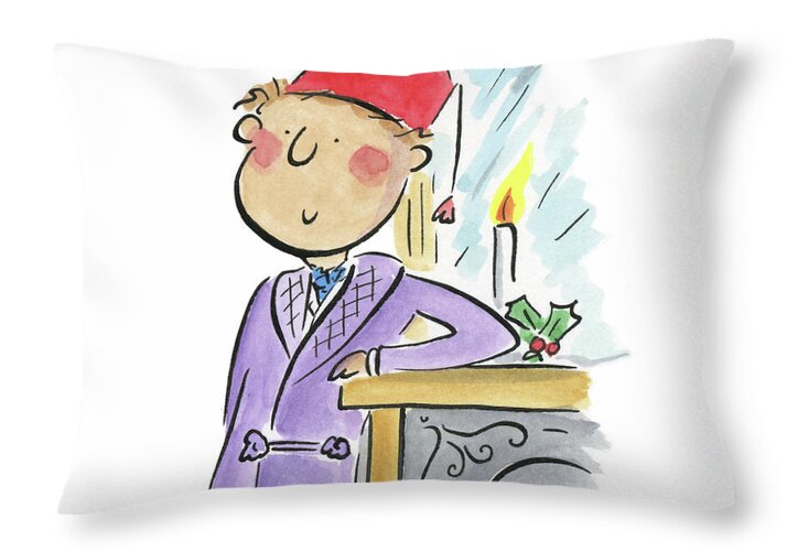 Christmas Fireplace - Throw Pillow