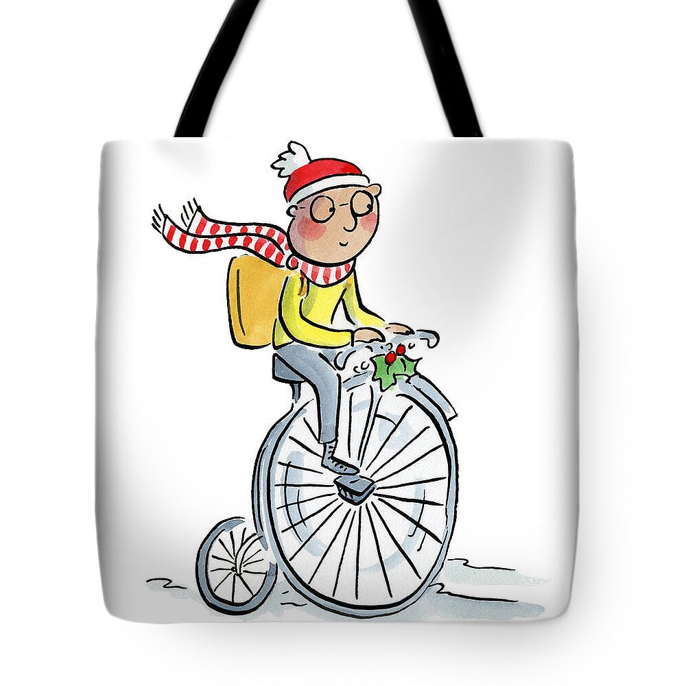 Christmas Penny Farthing - Tote Bag