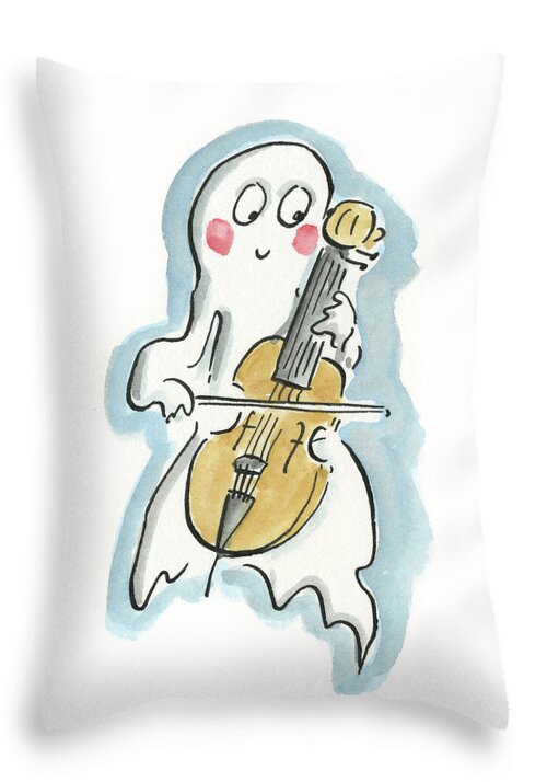Ghost Cello - Throw Pillow