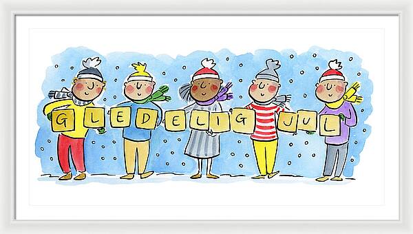 Gledelig Jul - Framed Print