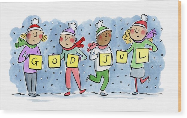 God Jul - Wood Print