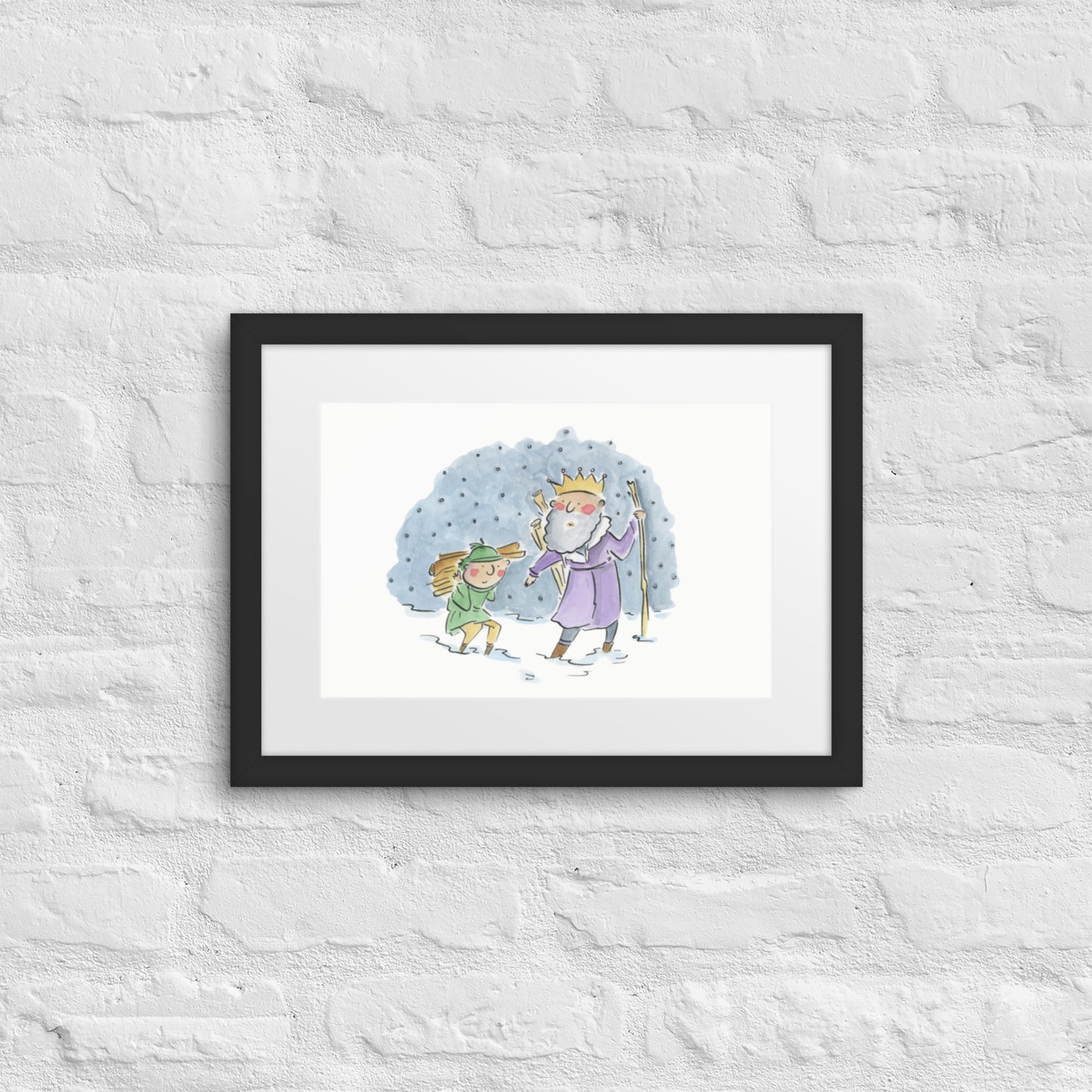 Good King Wenceslas Illustration by Rosie Brooks Framed poster