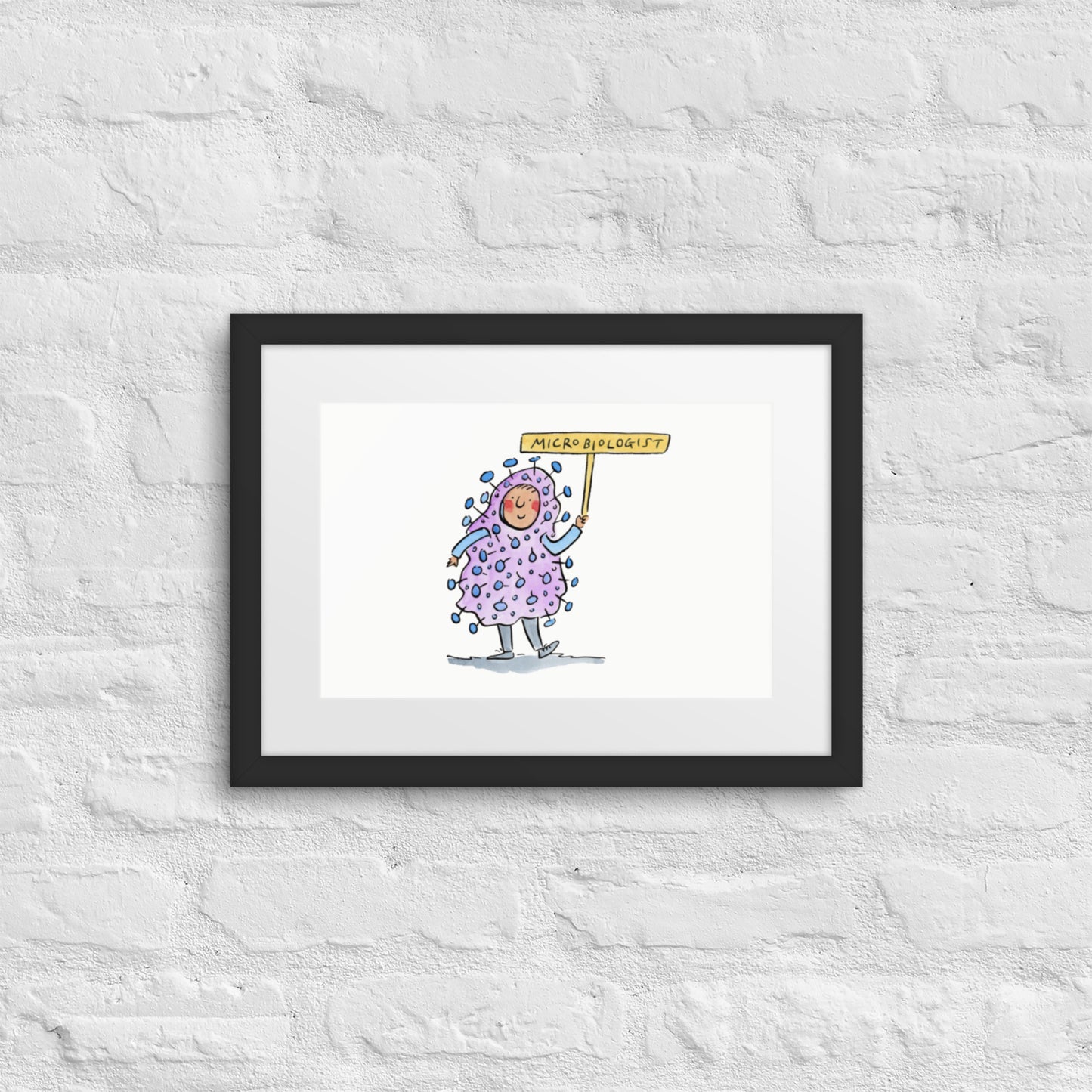 Microbiologist Illustration by Rosie Brooks Framed poster