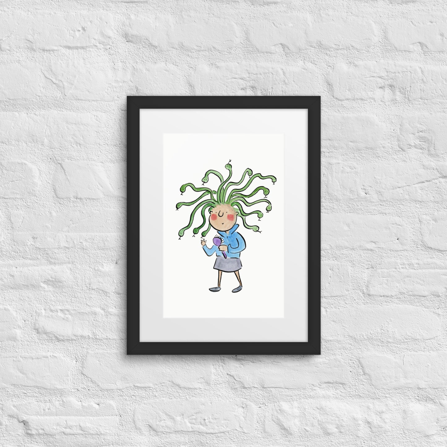 Medusa Illustration by Rosie Brooks Framed poster