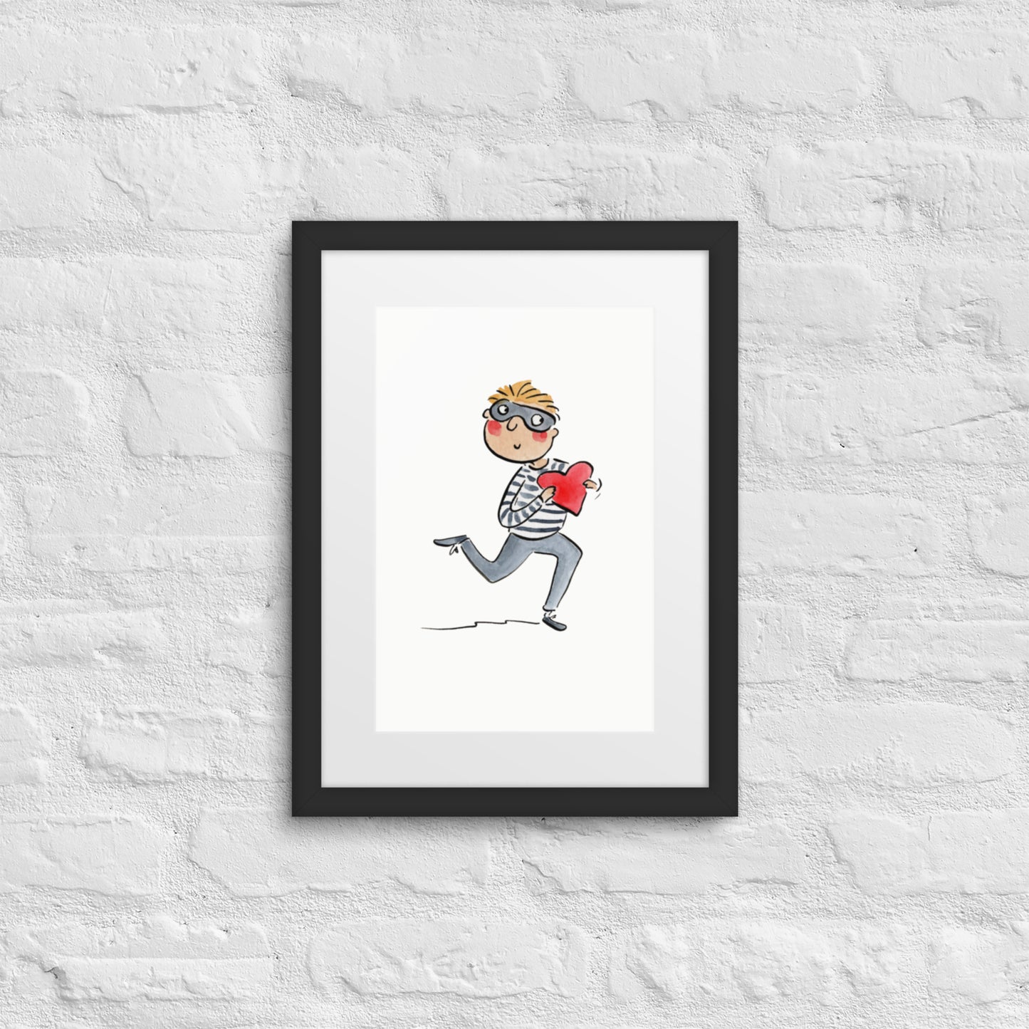You stole my heart Illustration by Rosie Brooks Framed poster