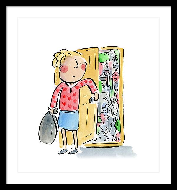 Messy bedroom - Framed Print