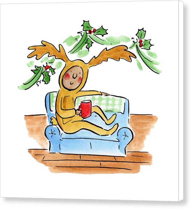 Reindeer Onesie - Canvas Print