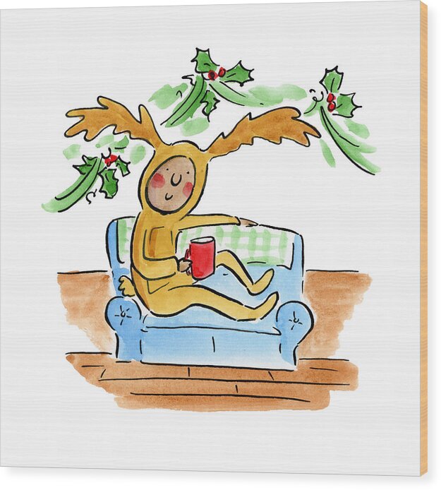 Reindeer Onesie - Wood Print