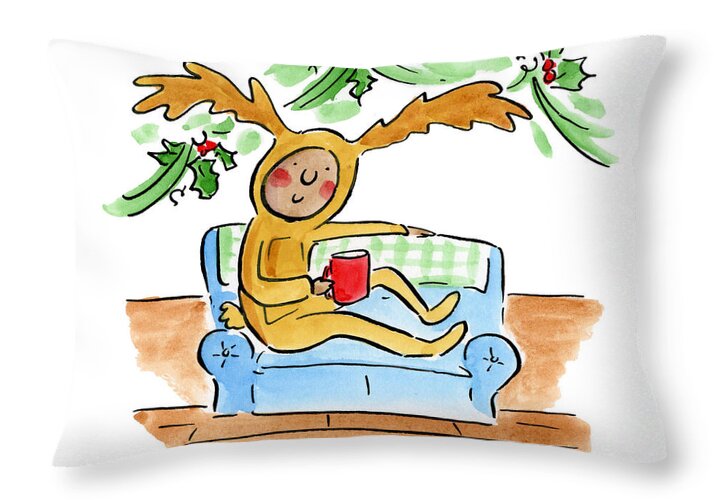 Reindeer Onesie - Throw Pillow