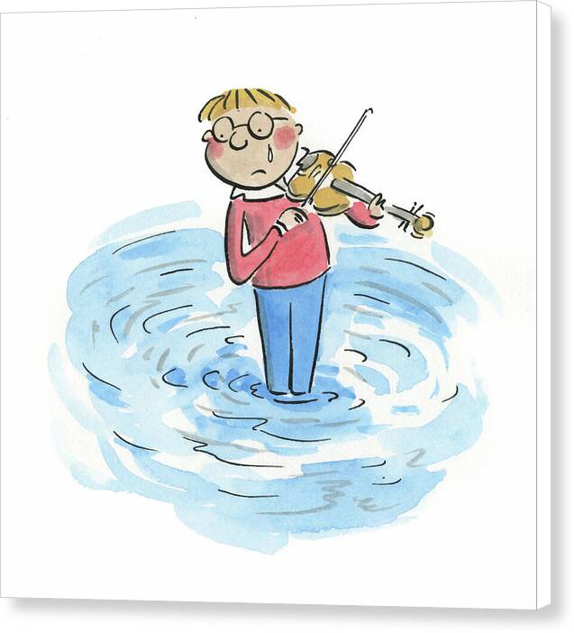 Sad Violinist - Canvas Print