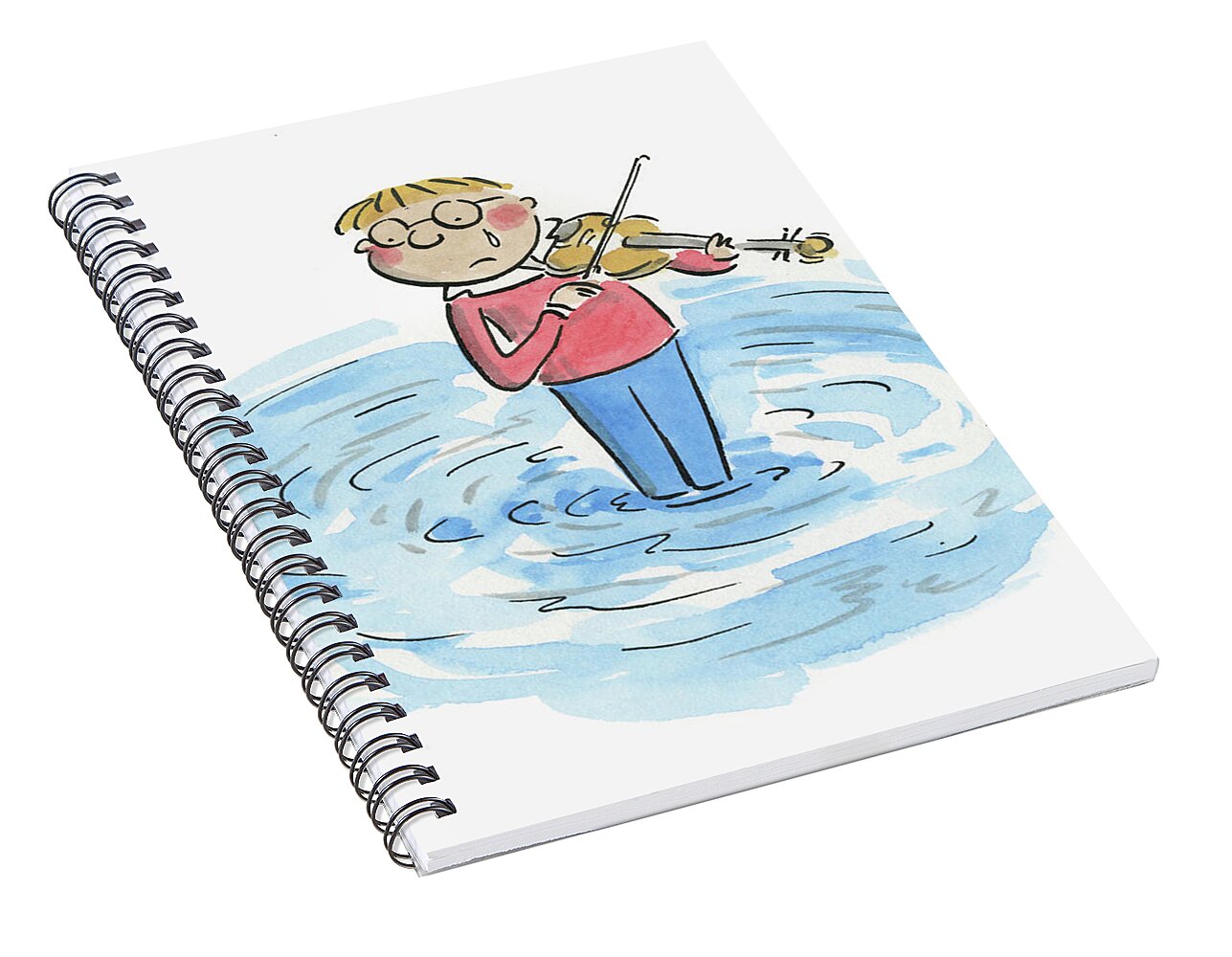 Sad Violinist - Spiral Notebook