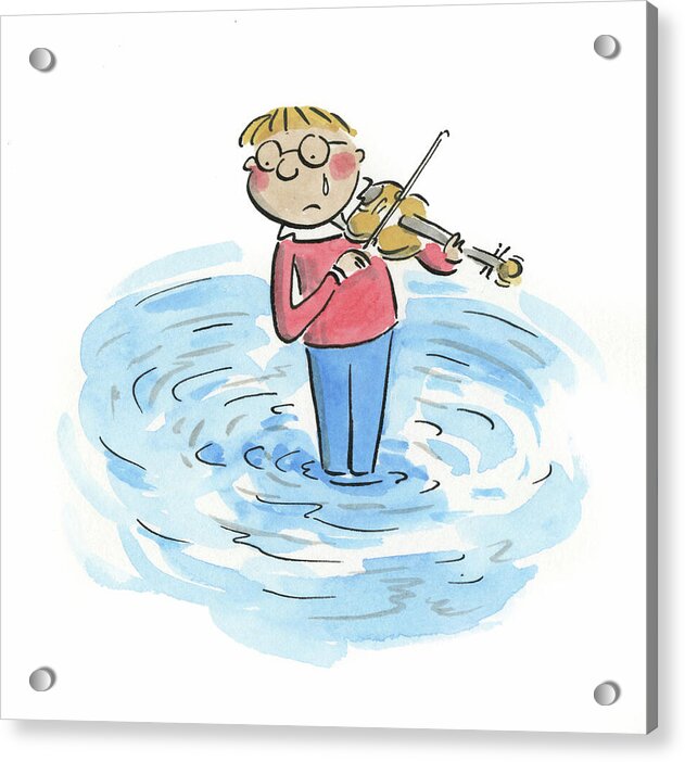 Sad Violinist - Acrylic Print