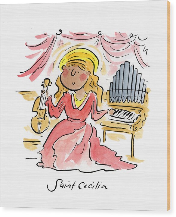 Saint Cecilia - Wood Print