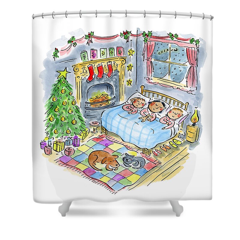 Twas the night before Christmas - Shower Curtain