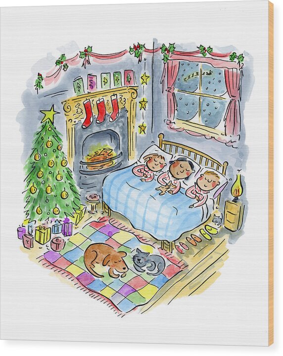 Twas the night before Christmas - Wood Print