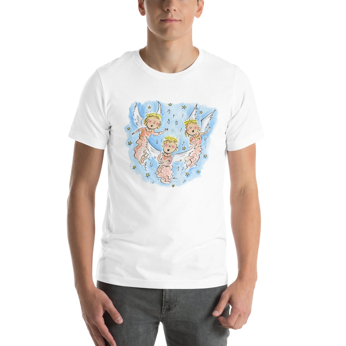 Hark the Herald Angels Illustration by Rosie Brooks Unisex t-shirt