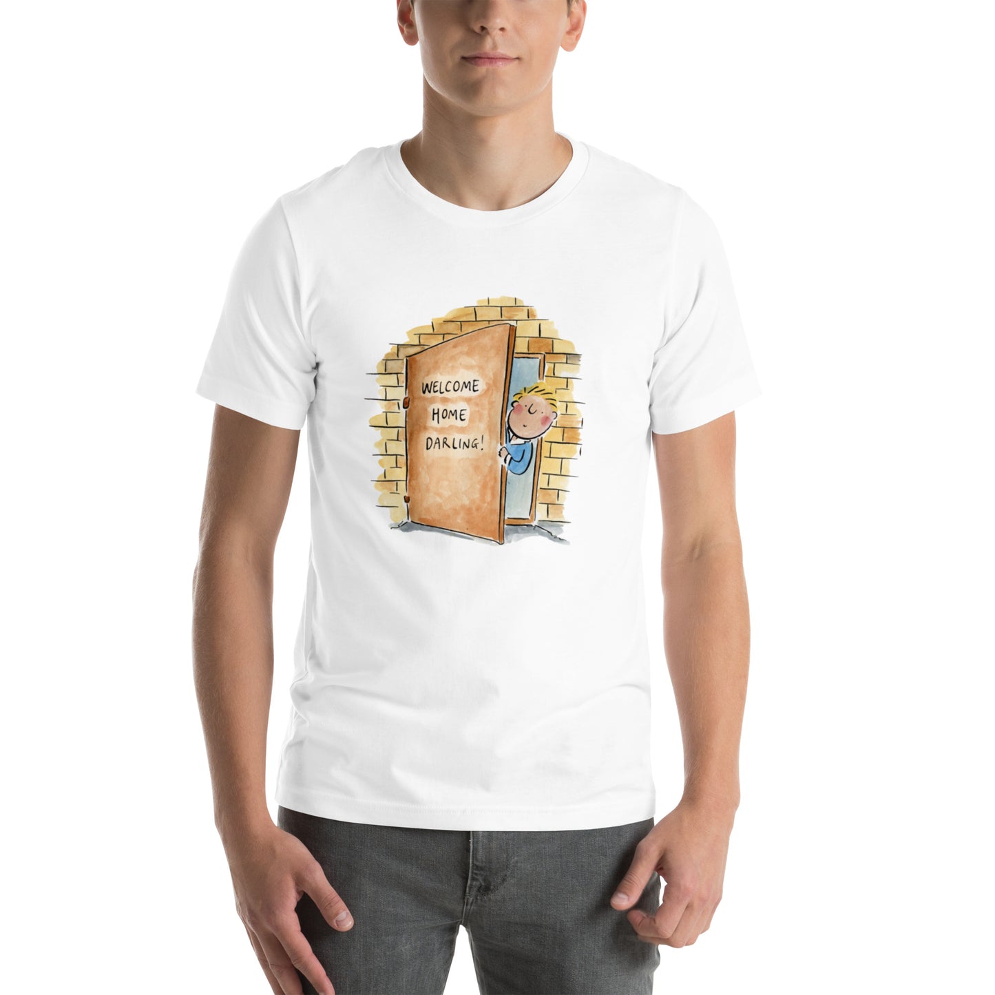 Welcome Home Darling Illustration by Rosie Brooks Unisex t-shirt