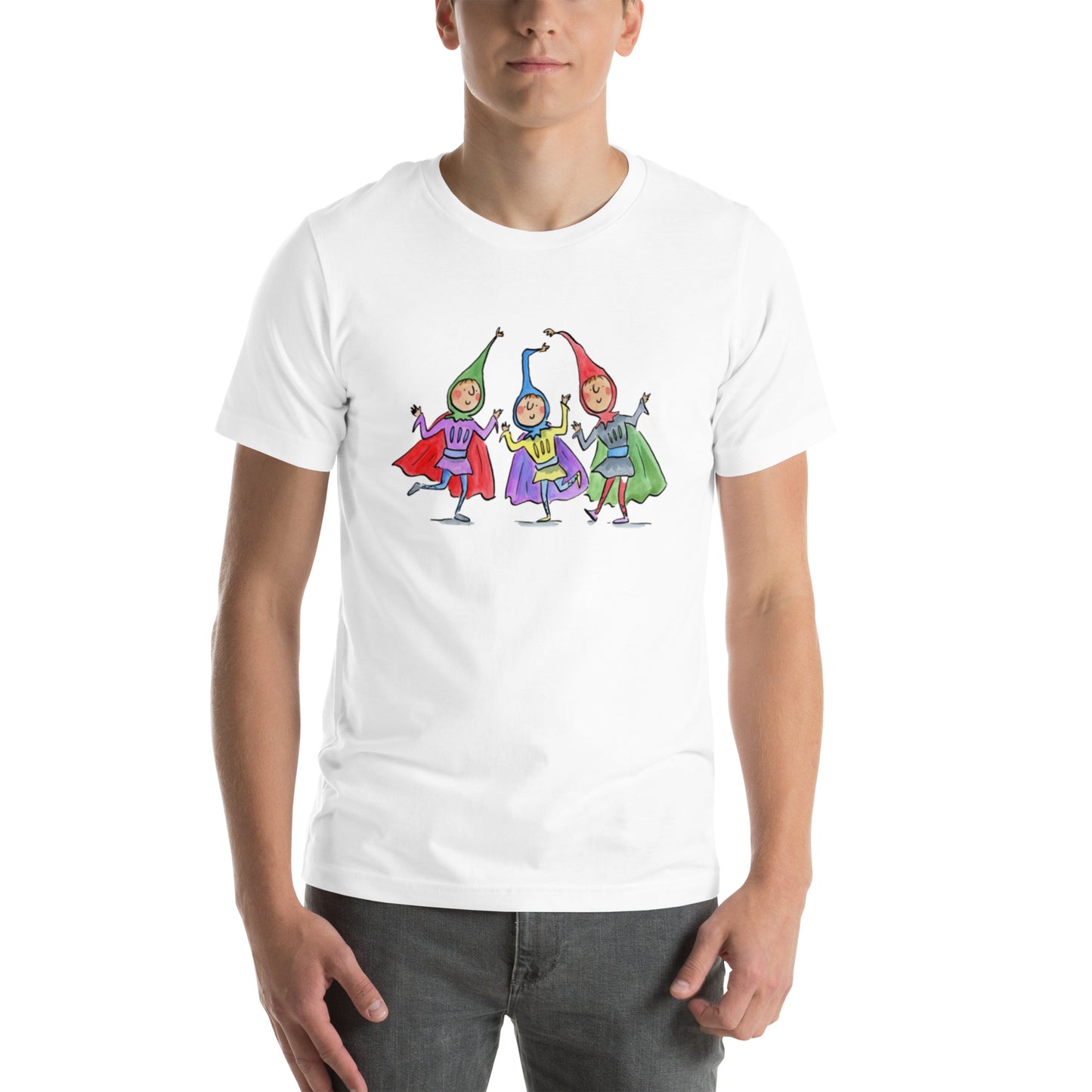 Jesters Illustration by Rosie Brooks Unisex t-shirt