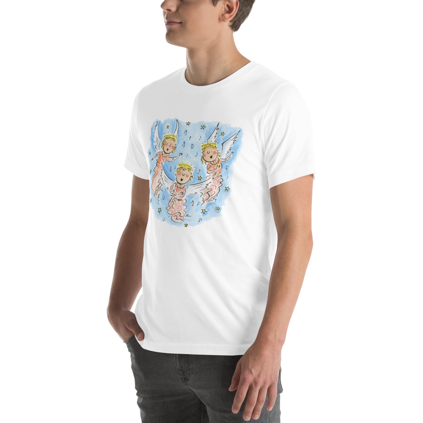 Hark the Herald Angels Illustration by Rosie Brooks Unisex t-shirt