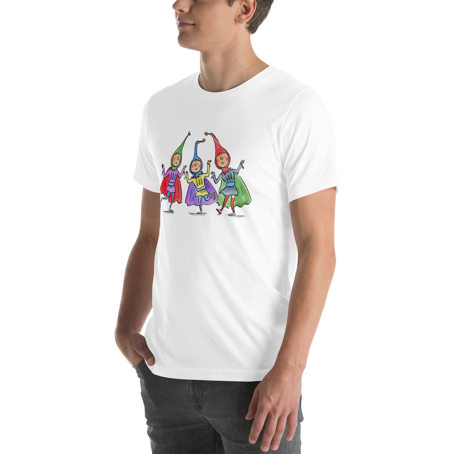 Jesters Illustration by Rosie Brooks Unisex t-shirt