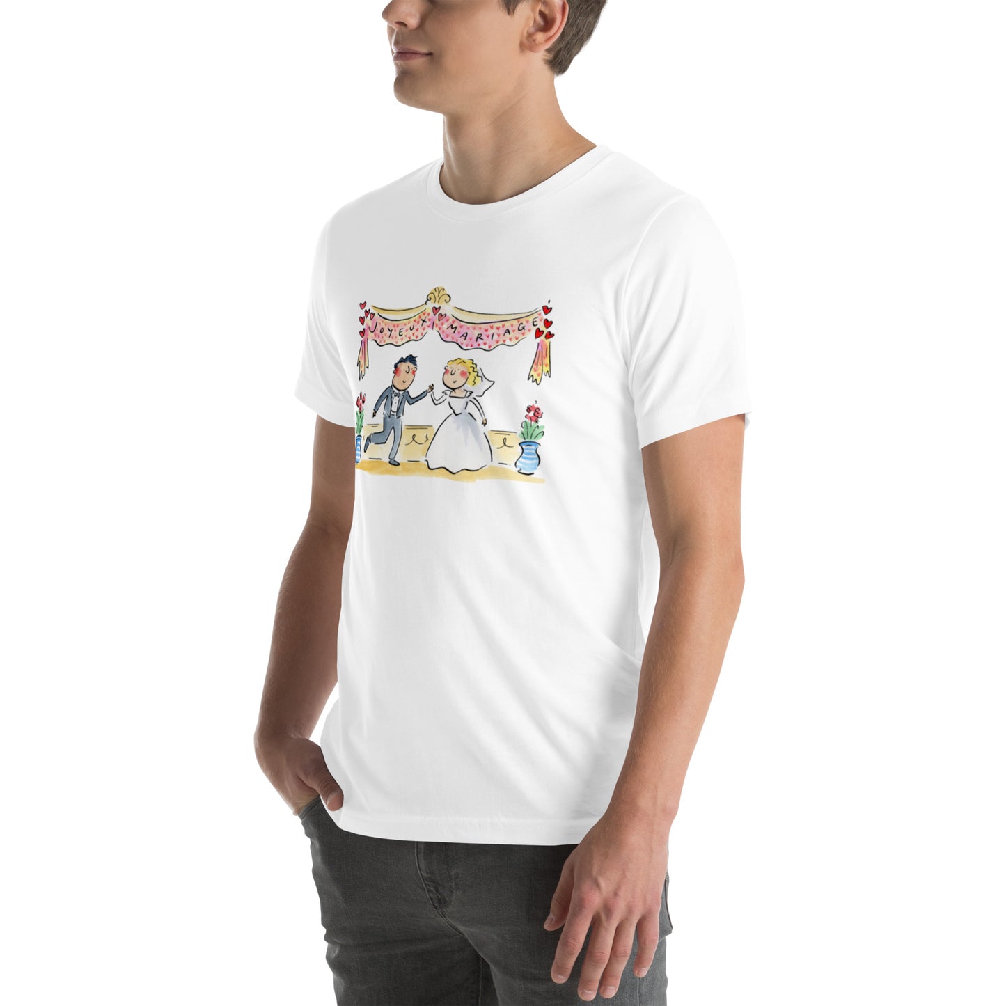 Joyeux Mariage Illustration by Rosie Brooks T-shirt unisexe