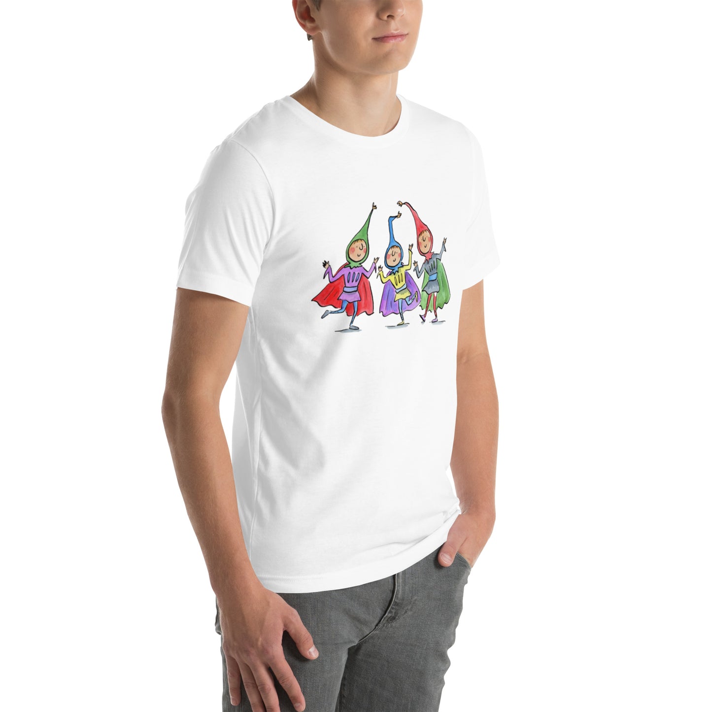 Jesters Illustration by Rosie Brooks Unisex t-shirt