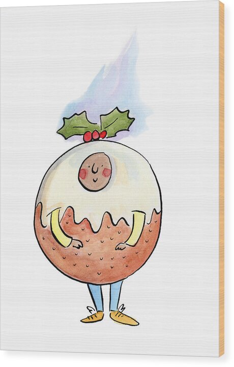 Christmas Pudding  1 - Wood Print