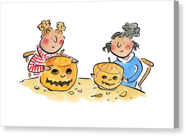 Pumpkin Carving 1 - Canvas Print