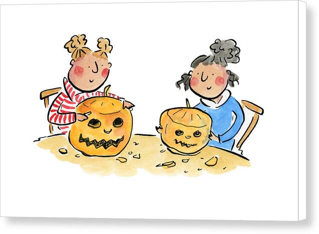 Pumpkin Carving 1 - Canvas Print