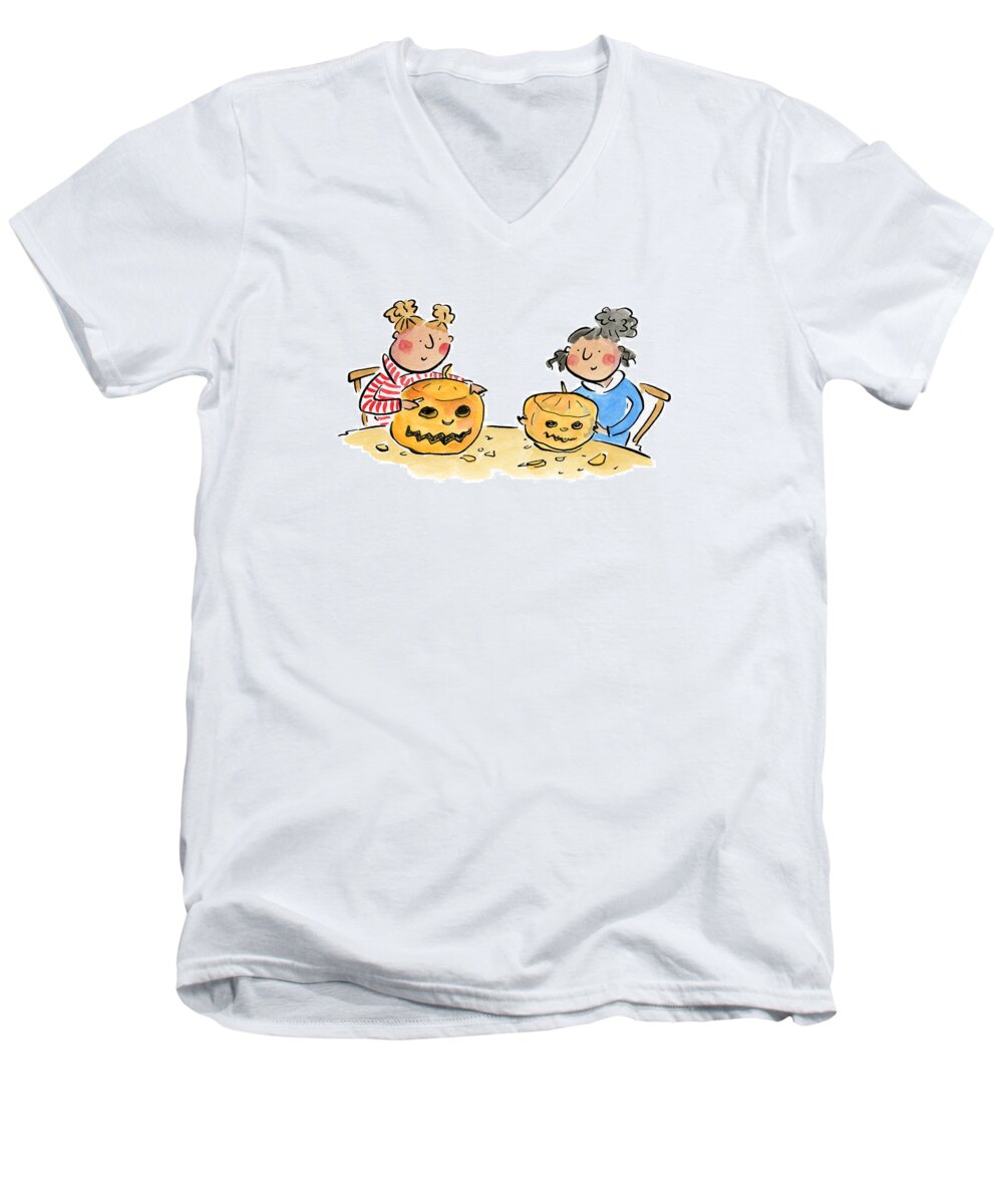 Pumpkin Carving 1 - Men's V-Neck T-Shirt