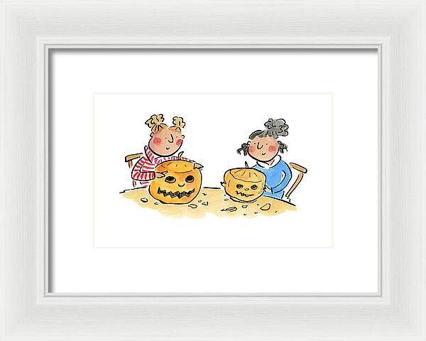Pumpkin Carving 1 - Framed Print
