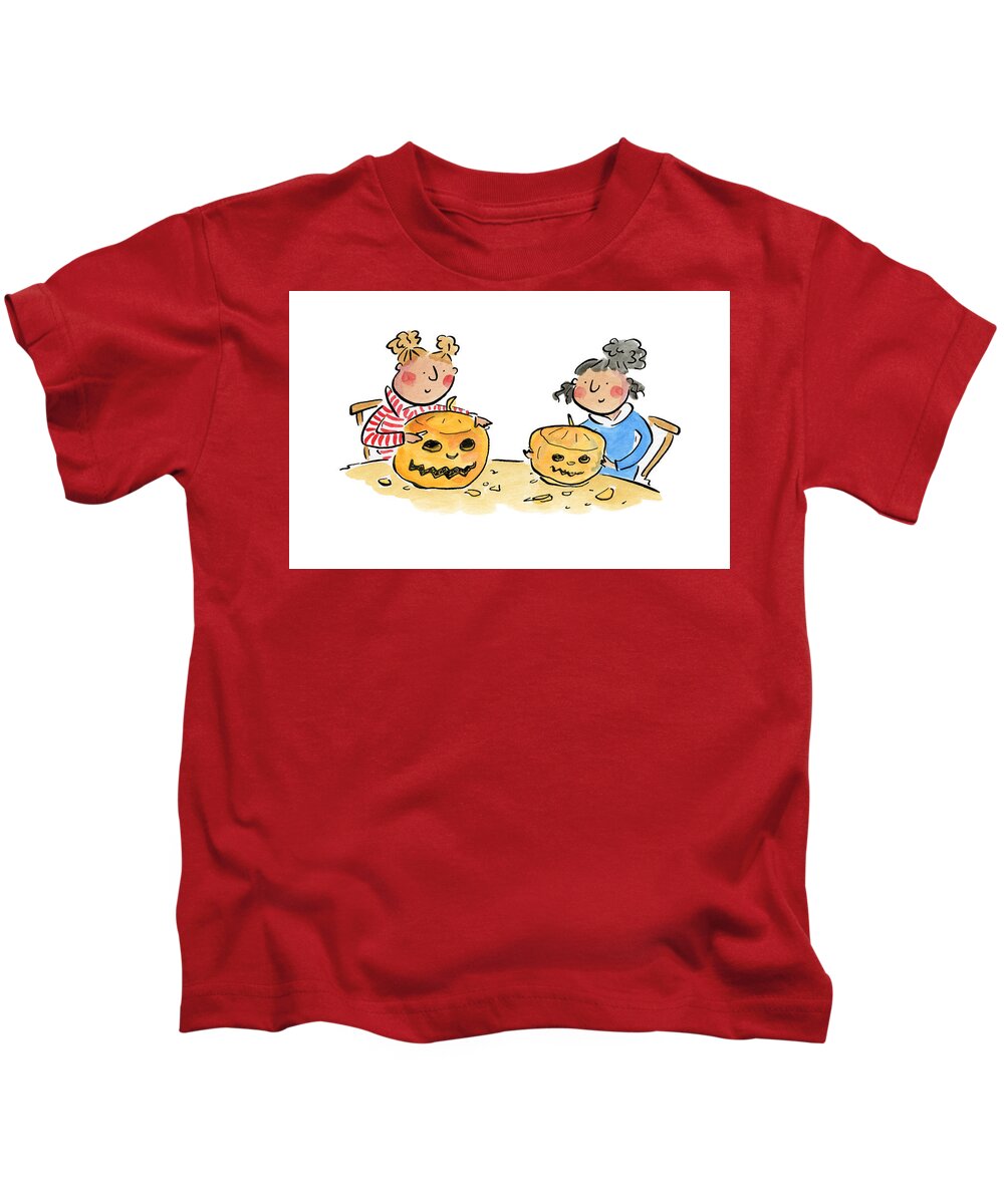 Pumpkin Carving 1 - Kids T-Shirt