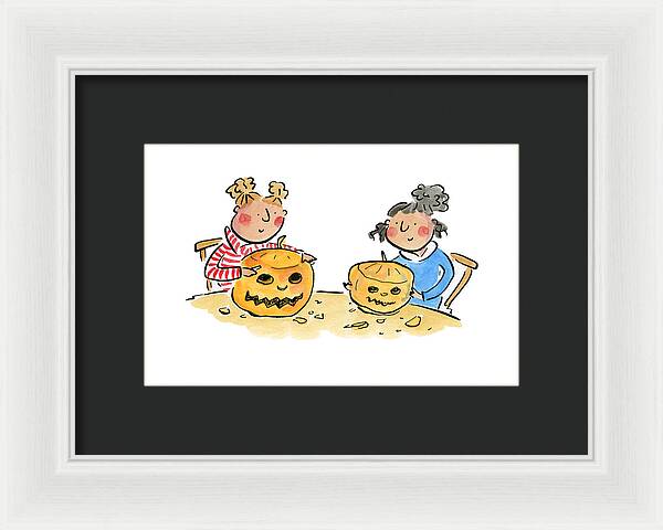 Pumpkin Carving 1 - Framed Print