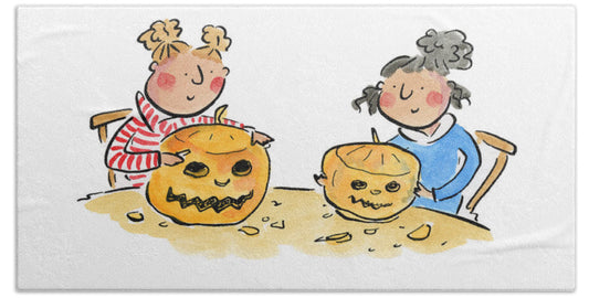 Pumpkin Carving 1 - Bath Towel