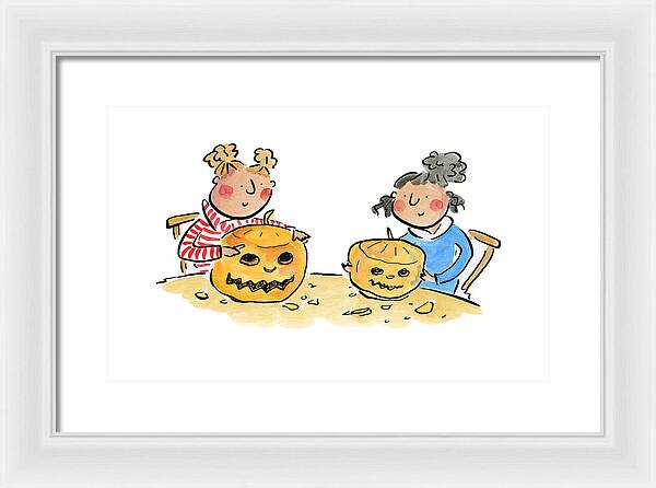 Pumpkin Carving 1 - Framed Print