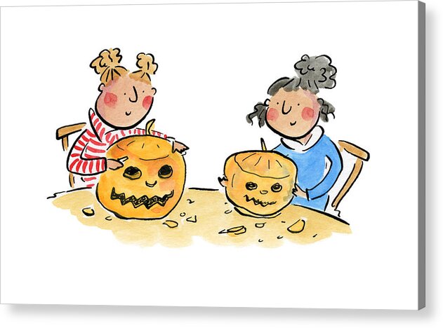 Pumpkin Carving 1 - Acrylic Print