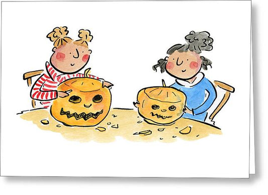 Pumpkin Carving 1 - Greeting Card