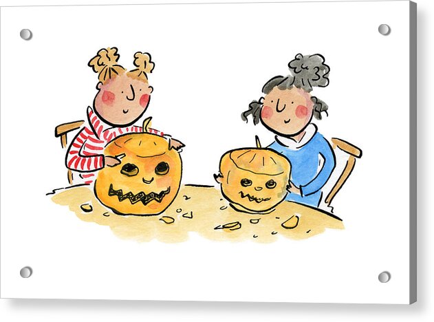 Pumpkin Carving 1 - Acrylic Print