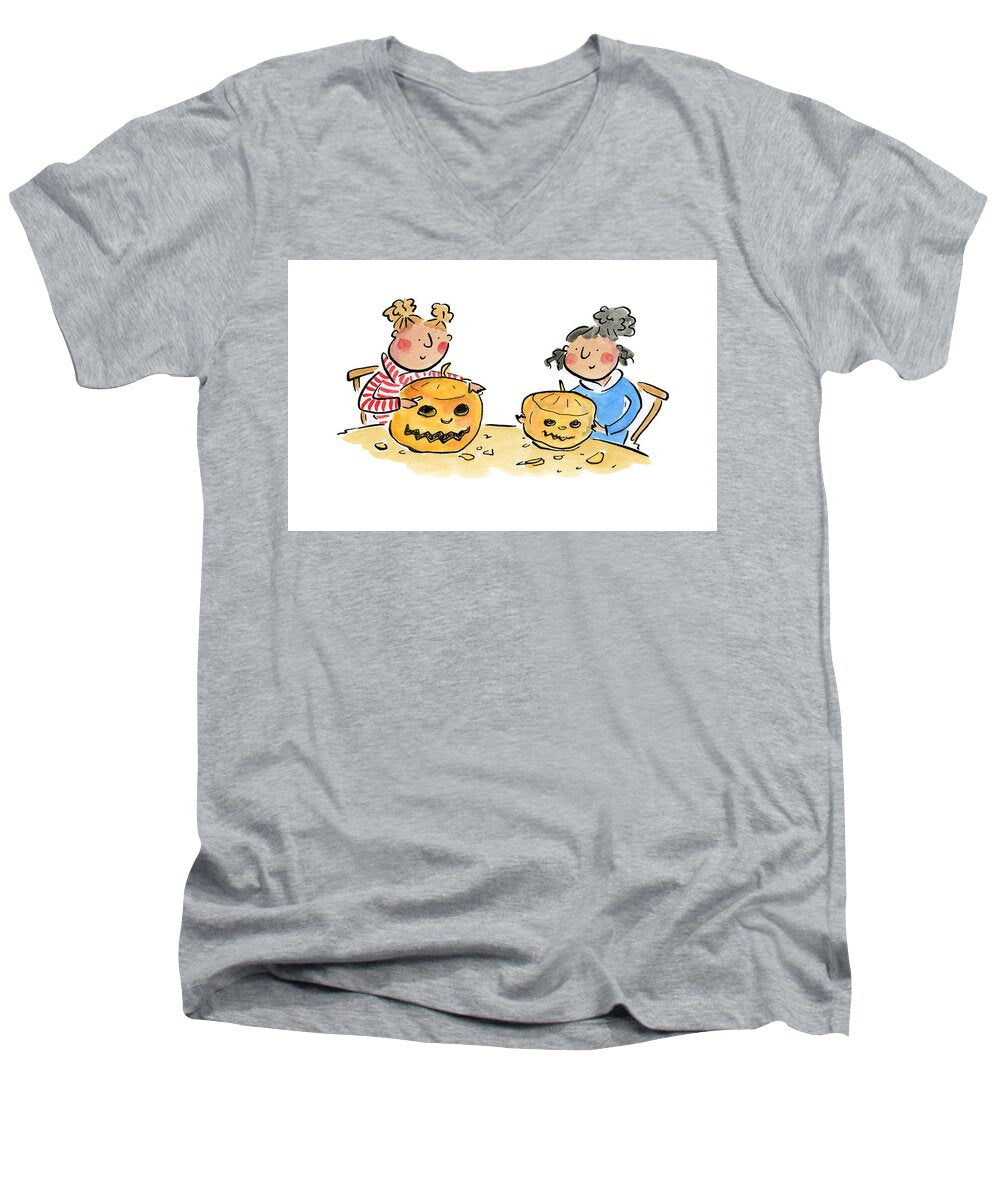 Pumpkin Carving 1 - Men's V-Neck T-Shirt