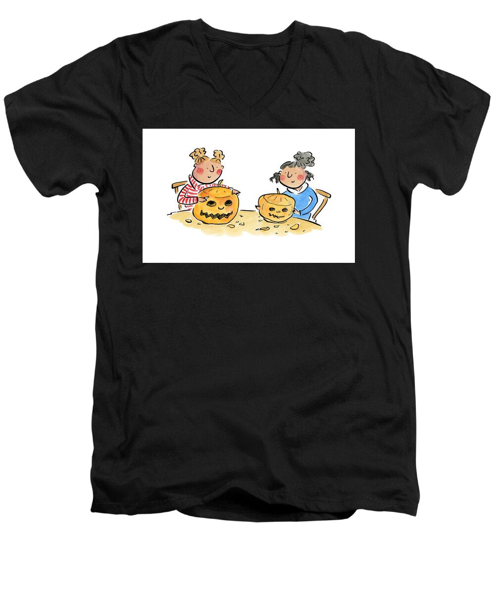 Pumpkin Carving 1 - Men's V-Neck T-Shirt