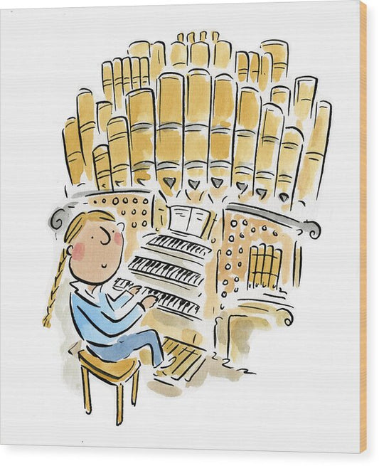 Organist 2 - Wood Print