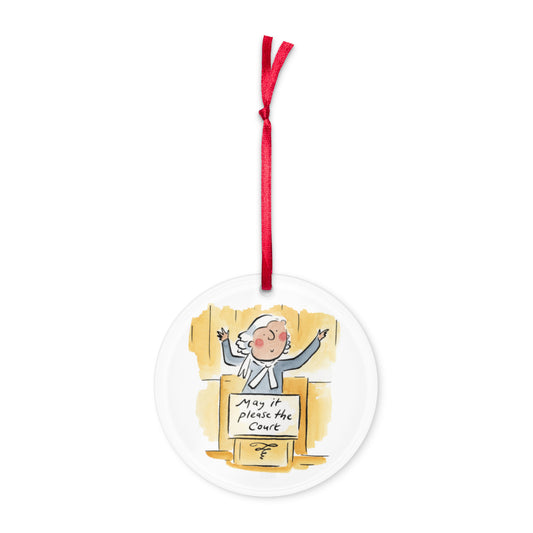 May it please the Court Illustration by Rosie Brooks Acrylic ornament