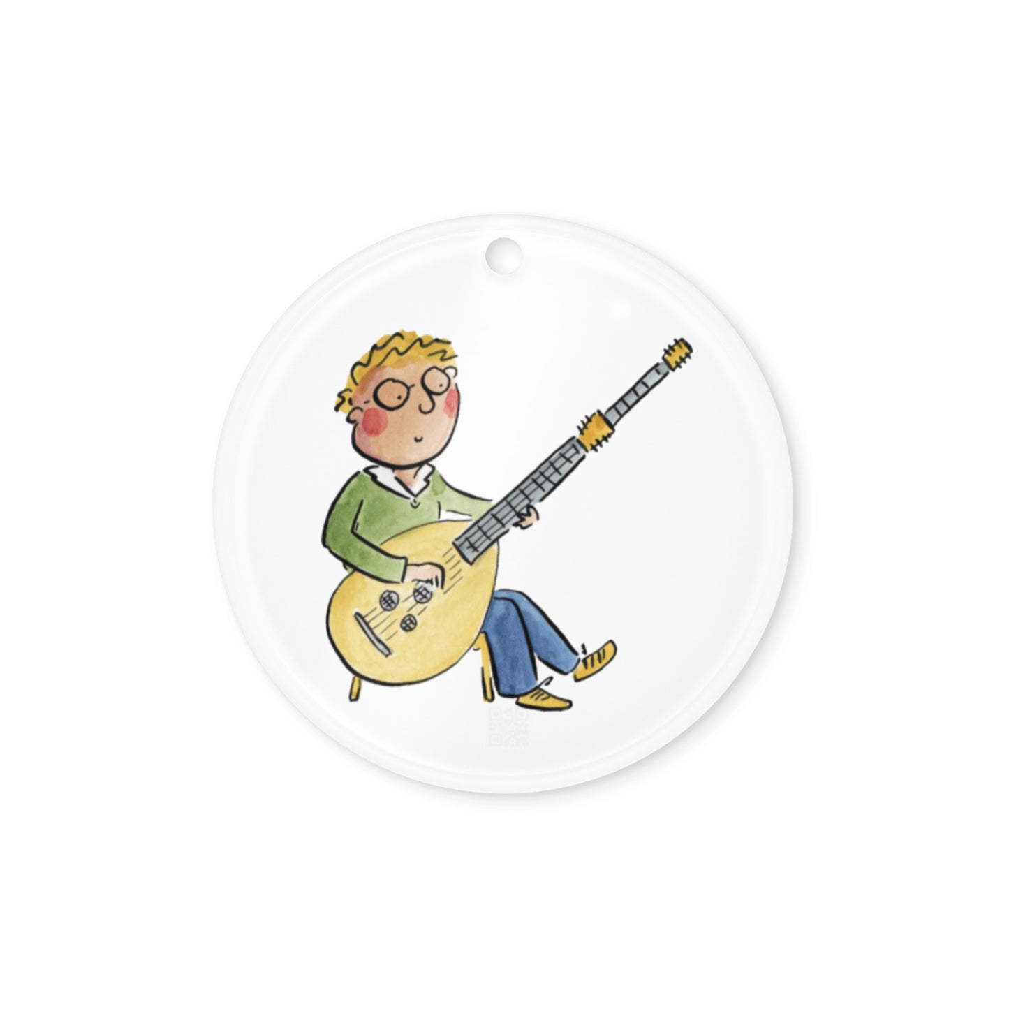 Theorbo Illustration by Rosie Brooks Acrylic ornament