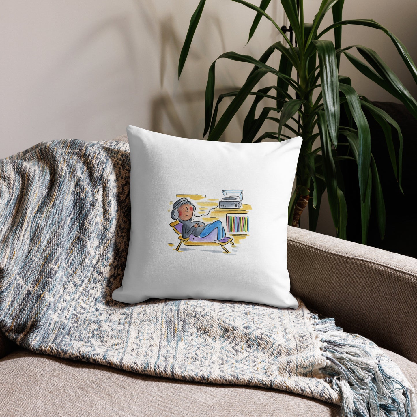 Vinyl Illustration by Rosie Brooks Premium Pillow