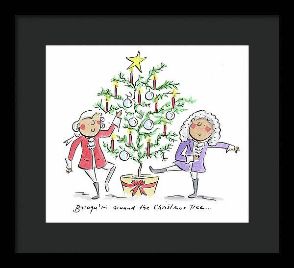 Baroquin around the Christmas Tree - Framed Print