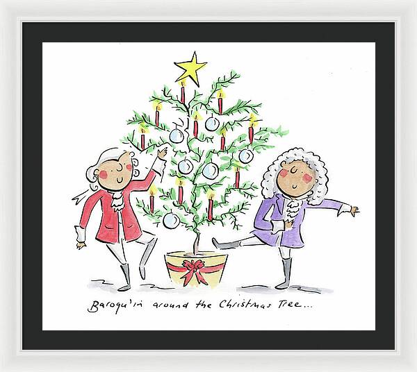 Baroquin around the Christmas Tree - Framed Print